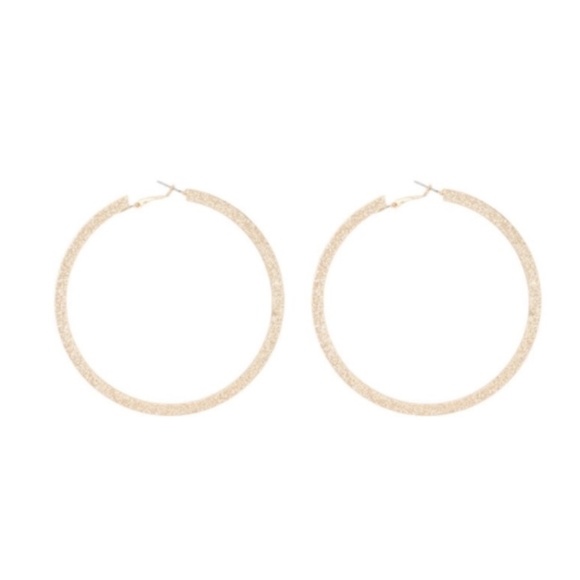 New Textured Hoop Earrings Gold - Picture 1 of 9